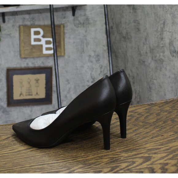 NWT On 34th Womens Jeules Pointed-Toe Slip On Pumps 10018690100 Black Leather 9M - Picture 3 of 8